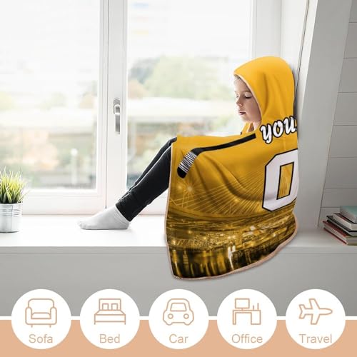 Unickque7 Custom Hockey City Night Skyline Hooded Blankets Personalized With Name Wearable Flannel Blankets Gifts 50 Inch X 40 Inch,60 Inch X 50 Inch,80 Inch X 60 Inch thumb #5