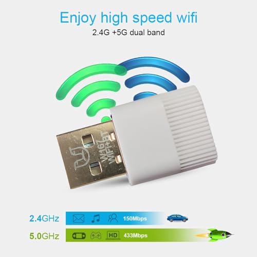 Image of USB WiFi Bluetooth Adapter, 600Mbps Dual Band 2.4 /5Ghz Wireless Network External Receiver, Mini WiFi Dongle for PC /Laptop /Desktop (600 MBPS Dual Band + Bluetooth)