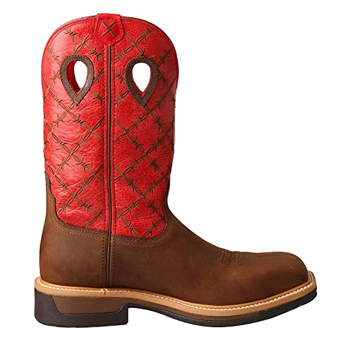 Image of Twisted X Men's 12 inch Western Work Boot, Square Toe Alloy Toe with CellStretch