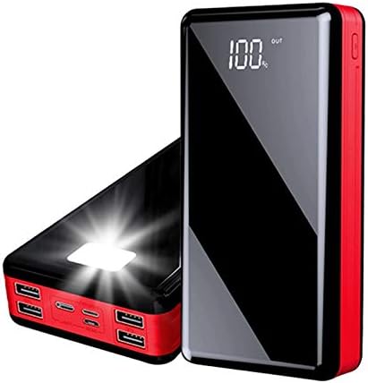 XIAOPENGCASE 50000mAh Power Bank High-capacity Portable Outdoor Travel Powerbank Poverbank Mobile Phone Fast Charger for Xiaomi Mi IPhone Tablet Case (Color : Red)