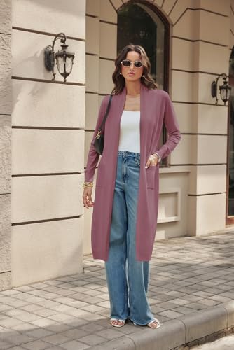 Image of GRACE KARIN Essential Solid Open Front Maxi Long Knitted Cardigan Sweater for Women