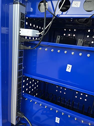 Workington 30-Bay Mobile School Charging Cart Station For Chromebook, Tablet And Laptop Computer With Power Strip Included, Assembly Required 1001 Blue #TOP6