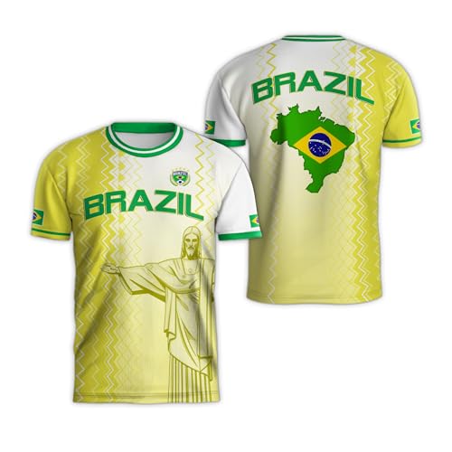 Yupify Brazil Jersey Men, Brazilian Jersey Soccer, Brazil Soccer Jerseys 3 (XL)