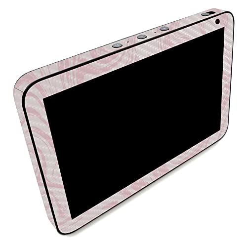 Image of MightySkins Carbon Fiber Skin Compatible with Amazon Echo Show 8 (Gen 2) - Silky Pink | Protective, Durable Textured Carbon Fiber Finish | Easy to Apply | Made in The USA