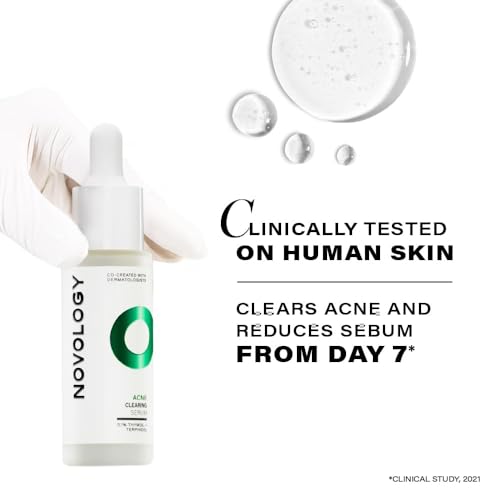 Generic Novology Acne Clearing Serum with Thymol and Terpineol | Face Serum For Acne, Whiteheads, Blackheads | Non-sticky, Non-Irritating, Non-Comedogenic| For Oily, Acne Prone Skin 28 Grams