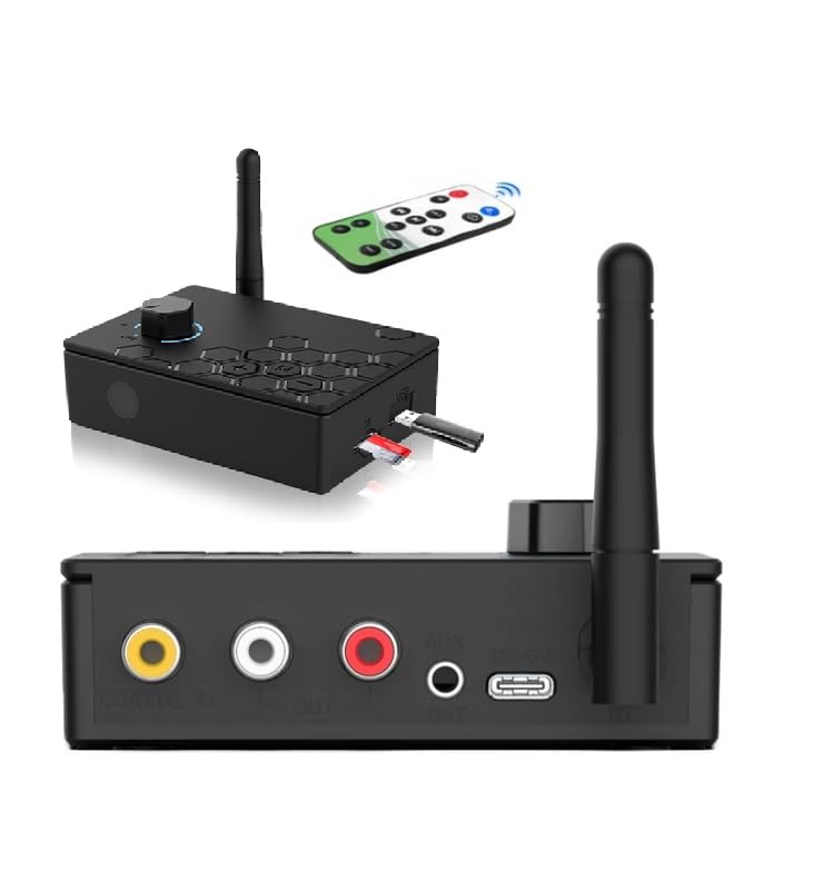 Image of MICROWARE Bluetooth 5.4 Receiver Digital to Analog Card U Disk Converter Adapter with Remote Control(Coaxial Conversion)