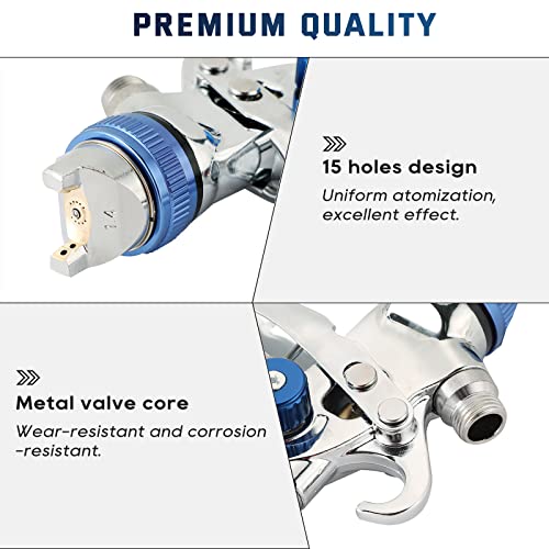 Atpeam Hvlp Gravity Feed Air Spray Gun With 3 Nozzles 1.4/1.7/2Mm Nozzle Size 600Cc | Spray Paint Gun Professional Kits For Car Primer, Surface Painting, Topcoat #TOP3