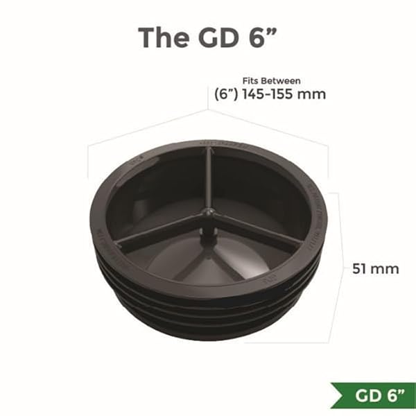 G Green Drain Waterless Trap Seal, 6 Inch, Fitting Pipes with Diameters Between 145-155 mm by G Green Drain - Used condition - Image 2
