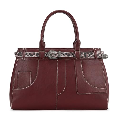 Western Tote Bag for Women, Retro Y2K Leather Handbag with