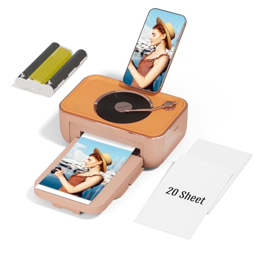iDPRT 4x6'' Photo Printer with 20 Sheets Photo Paper & 1 Cartridge, Portable Instant Photo Printer for iPhone Android, Thermal Dye Sublimation, Wi-Fi Picture Printer, Black