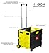 Mount-It! Rolling Utility Cart, Folding Collapsible Crate with Telescoping Handle and Durable Wheels, 55 lb Capacity, Portable Handcart for Groceries, Office, Teacher, and Travel Use