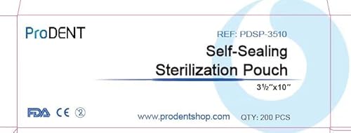 Self Sealling Sterilization Pouch 3.5" X 10" For Dental Office, Dental Labs, Medical Labs, Tatoo Instruments #TOP20