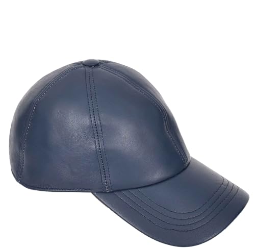 Casquette de baseball en cuir bleu marine idéale pour le sport et loisirs