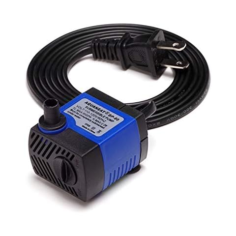 AQUANEAT Submersible Water Pump, 80GPH Fountain Pump, Small Water Pump, Aquarium Pump for Fish Tank, Outdoor Water Fountain, Hydroponics, Pond Cover