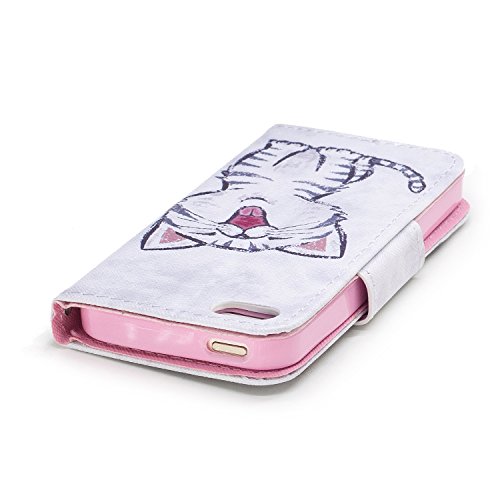 Iphone Se Case,Iphone 5S Case,Phezen Wallet Case For Iphone Se/5S/5,Cute Design Stand Flip Leather Case Slim Folio Book Cover With Card Slots Magnetic Closure For Iphone 5/5S/Se - Cute Cat #TOP5