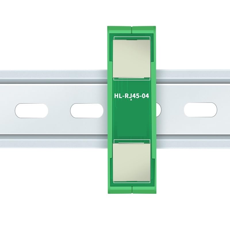 HL-RJ45-04 RJ45 48V Female 8P8C Breakout Board with DIN Rail Mounting Bracket(Vertical)