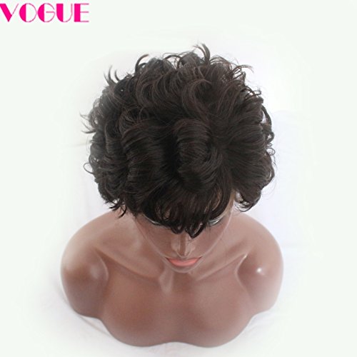 Short Malaysian Human Hair Lace Front Wigs Bob Cut Bouncy Wave Virgin Hair Wigs for Black Women (8inch)