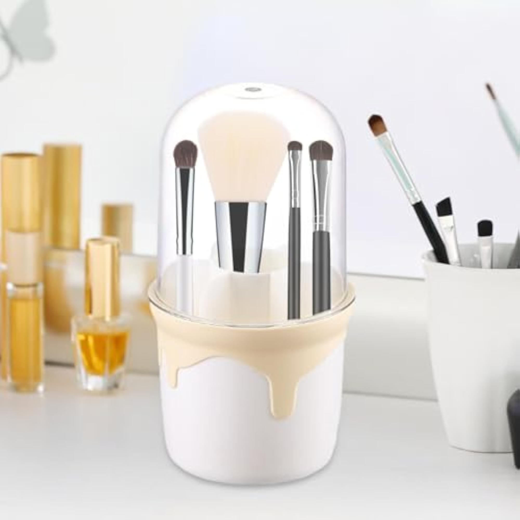 Makeup Brush Organizer Dustproof Storage Box for Home Vanity