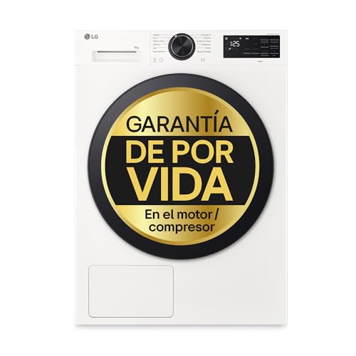 LG RHX5009TLB - Secadora con Inteligencia Artificial 9kg, Bomba de Calor Dual Inverter, Eficiencia Clase B, Serie 500, Tecnología AI Dry, Eco Hybrid, Conectividad Wi-Fi ThinQ, Blanco