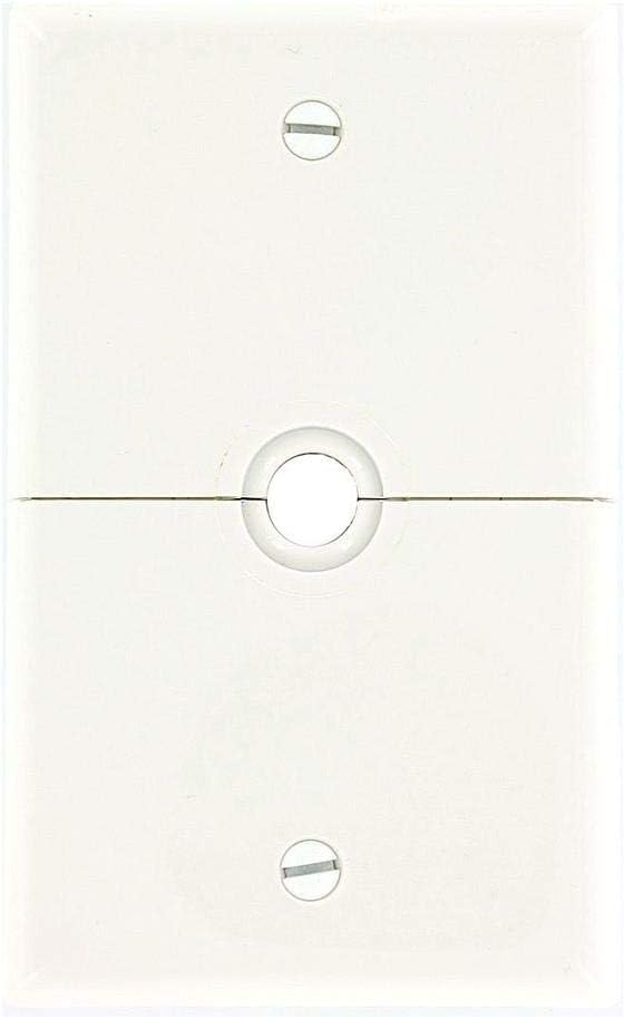 Leviton 1-Gang .625-Inch, Hole Device Telephone/Cable Wallplate, Box Mount, Horizontal Split Plate, N751-W, White