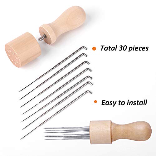 30Pcs Felting Needle Kit, Needle Felting Kit, Needle Felting Supplies with Felting Needle, Felting Foam Pad, Felting Starter Kit for DIY - Thumbnail 5
