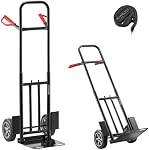 VEVOR Hand Truck, 600 lbs Load Capacity, Heavy-Duty Hand Truck Dolly with Wheels & Telescoping Handle, Portable Trolley Dolly with Tie-Down Strap for Moving Home, Office, Warehouse, Supermarket