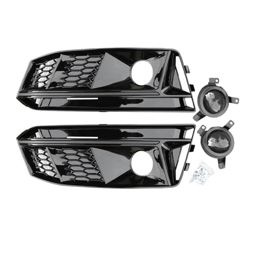 S4 S-Line Honeycomb Front Sport Fog Lamp Cover Fog Light Grill Compatible For Audi S4 Sline B9 2016-2018 Car Styling Accessories