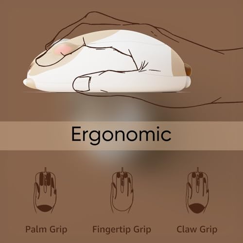 Akko（アッコ） かわいい 猫のデザイン ラグドール ワイヤレス ゲーミングマウス 2.4GHz Bluetooth 無線対応 人間工学デザイン 電池式 持ち運び アニマル ラテ 茶色【国内正規品】