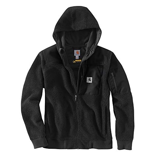 Carhartt Men's Yukon Extremes Wind Fighter Fleece Active Jacket, Black, X-Large