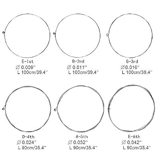 SHUIYUE Jeu de Cordes de Guitare électrique 1-6 Cordes Accessoires de Remplacement de Guitare en Fil d’acier,Acier 1-6… - Les Beatles, Paul McCartney, John Lennon, RIngo Starr, George Harrison SHUIYUE Jeu de Cordes de Guitare électrique 1-6 Cordes Accessoires de Remplacement de Guitare en Fil d'acier,Acier 1-6… – Image 2