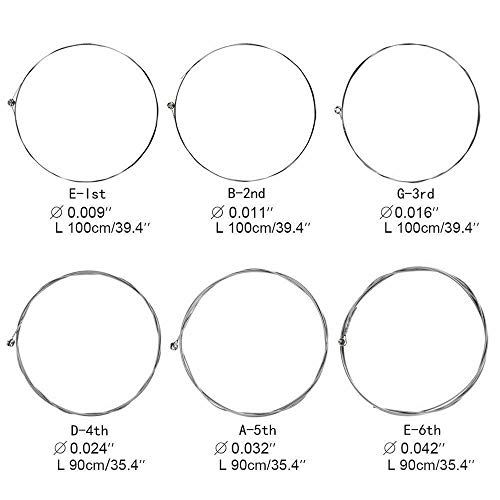 Jeu de cordes de guitare électrique 1 à 6 cordes en fil d’acier - Les Beatles, Paul McCartney, John Lennon, RIngo Starr, George Harrison Jeu de cordes de guitare électrique 1 à 6 cordes en fil d'acier – Image 4