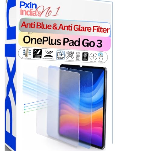 Image of Pxin Tablet Anti Bluelight and Anti Glare Screen Guard compatible with OnePlus Pad Go 3 | BLUV Lightblock Tech | Scratch Proof | Prevents bluelight | Eye Protection | No Dry Eyes
