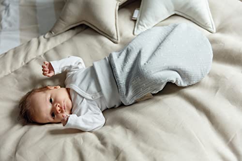 KraftKids Trappelzak mousseline grijs paardenbloemen voor de lente / zomer van mousseline katoen verkrijgbaar in twee maten - Afbeelding 3