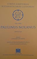 Sancti Pontii Meropii Paulini Nolani Epistulae 3700128649 Book Cover