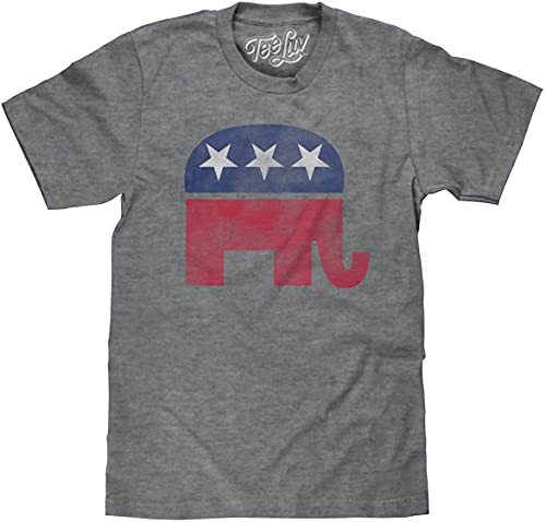 Tee Luv Faded Republican Elephant T-Shirt (Graphite Heather) (Xl) #TOP10