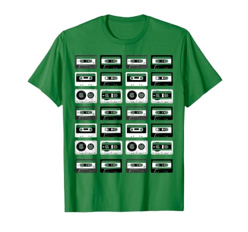 Cassette Tapes Audio Mixtapes 1980s Music Radio DJ T-Shirt, Men, Kelly Green, 3X-Large