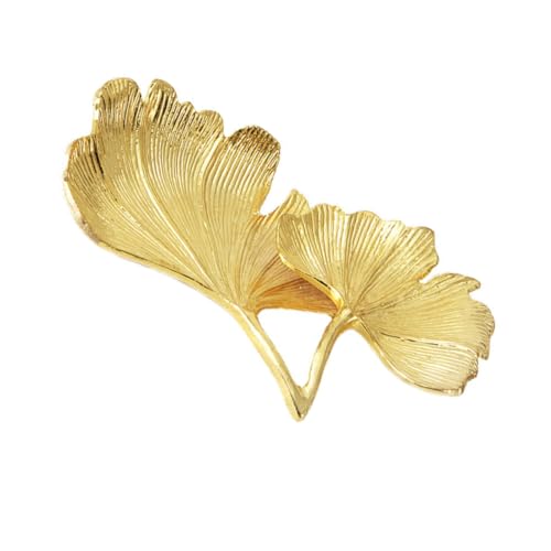 TOYANDONA Plateau à Bijoux Motif de Ginkgo Élégant Organiseur de Bijoux Pratique Matériau Texturé Coupelle Décorative pour Anneaux et Petits Objets Rangement Polyvalent pour Salle de Bain