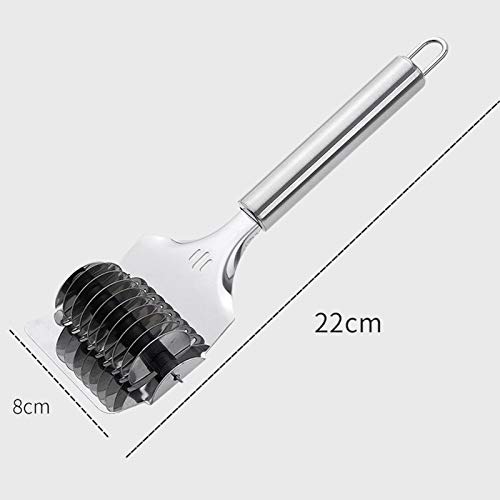 Pasta Noodle Cutter,High Grade Stainless Steel Pasta Spaghetti Maker Noodle Lattice Roller,Dough Cutter Mincer Kitchen Cooking Tools #TOP1