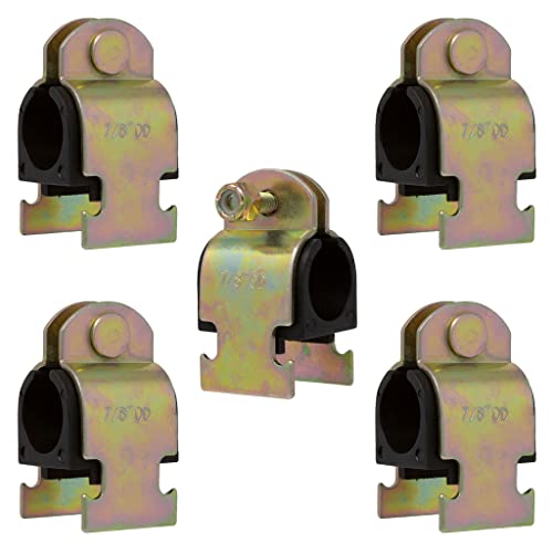 Rubber Cushion Strut Clamp 3/4" NOM (7/8" OD) for Mounting Copper Piping, PEX Pipe, CVPC Tubing to Strut Channels [5 Pack]