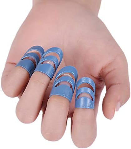 EXCEART Guitar Finger Picks Set Thumb Finger Picks Plectrum Adjustable Picks for Acoustic Guitar Bass Banjo Ukulele Adjustable Medium and Large Guitar Picks, 5Pcs
