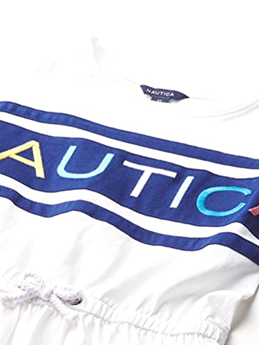 Nautica Girls' Short Sleeve Jersey Tee Dress with Elastic Cinched Waist, Fun Designs & Colors3