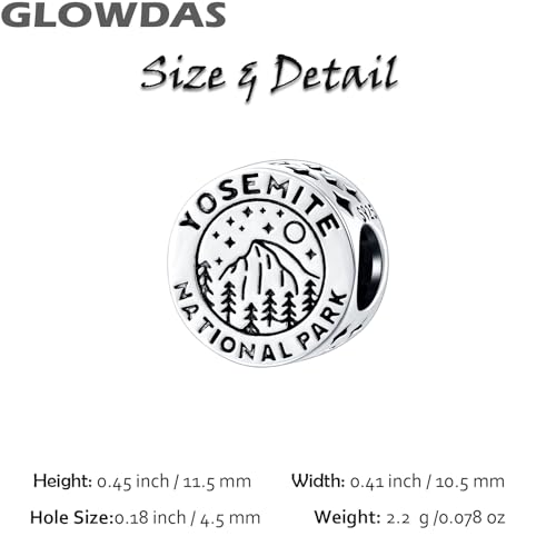 Yosemite National Park Round Charms for Pandora USA Travel Bracelet by GLOWDAS - Image 2