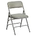 Flash Furniture 4 Pk. HERCULES Series Curved Triple Braced & Double Hinged Gray Vinyl Fabric Metal Folding Chair