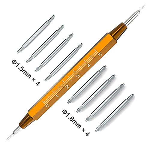 Wellfit Watch Pins With A Spring Bar Tool, 4Pcs 1.8Mm Thickness Heavy Duty Spring Bars And 4Pcs 1.5Mm Stainless Steel Watch Band Pins, 24Mm #TOP1