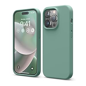 elago Liquid Silicone Hoesje Compatibel met iPhone 14 Pro Case (6.1″), Premiesilicone, Full Lichaamsbescherming – 4 Layer Schokbestendige Geval, Antikras Zachte Microfiber Voering (Middernachtgroen)