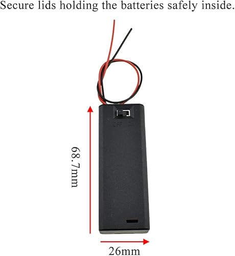 Miniatura 2 de HAHIYO Paquete de soporte de batería AA de 1.5 V con cubierta resistente de alambre, resortes flexibles, interruptor integrado, baterías, caja