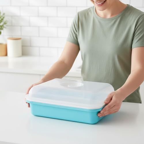 FewNvWa Vegetable Planting Tray Sprout Starter Tray Double- Insert Deep Water Reservoir Easy Soilless Growing Suitable for Home Kitchen Balcony Gardening, Color to 5, Deep with Lid - Image 4