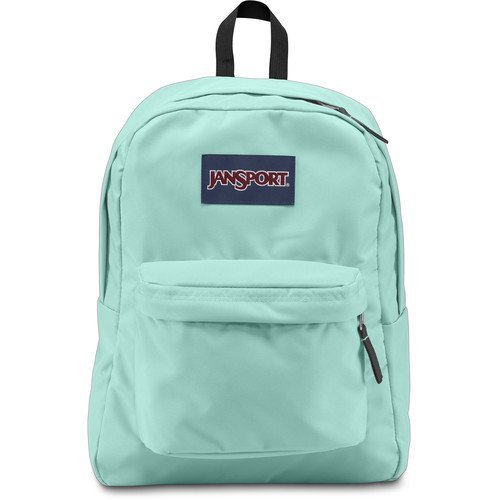 JanSport SuperBreak Backpack in Black Cross Block plaid pattern