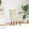Cream velvet armchair in a living room setting