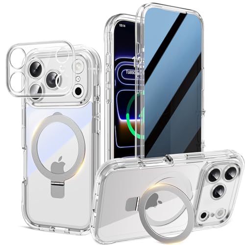 Coque de confidentialité premium pour iPhone 17 Pro Max avec verre anti-espion et béquille discrète